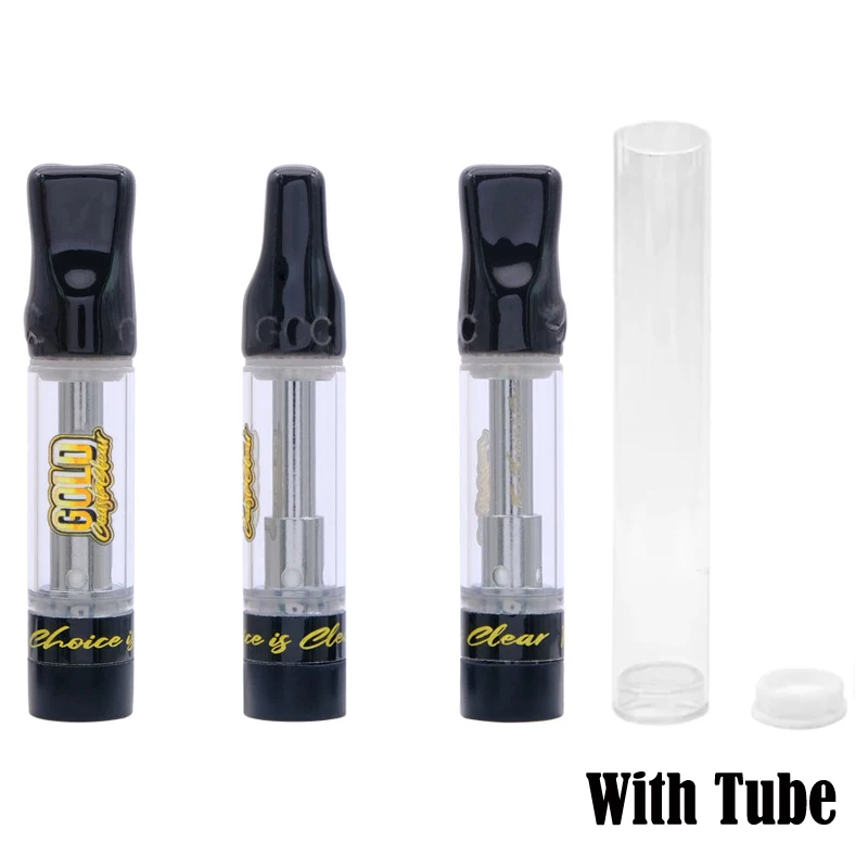 

30-50 GOLD COAST CLEAR Cartridges Carts 0.8ml Empty Atomizers 510 Thread Glass Tank Ceramic Coil for Preheat Vape Pen Vaporizer