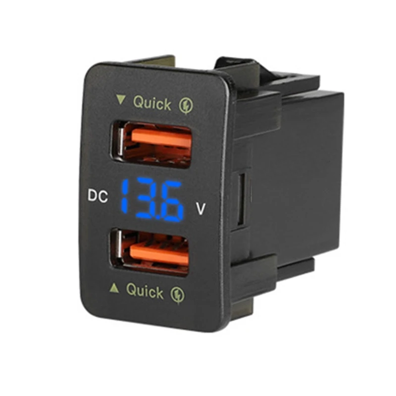 

Автомобильное зарядное устройство с двумя USB-портами для быстрой зарядки