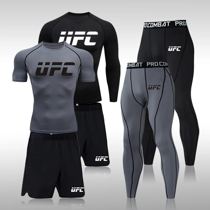 

2/3 Pcs Set Men's Tracksuit Gym Fitness Compression Sports Suit Clothes Running Jogging Quick Dry Wear Exercise Workout Tights