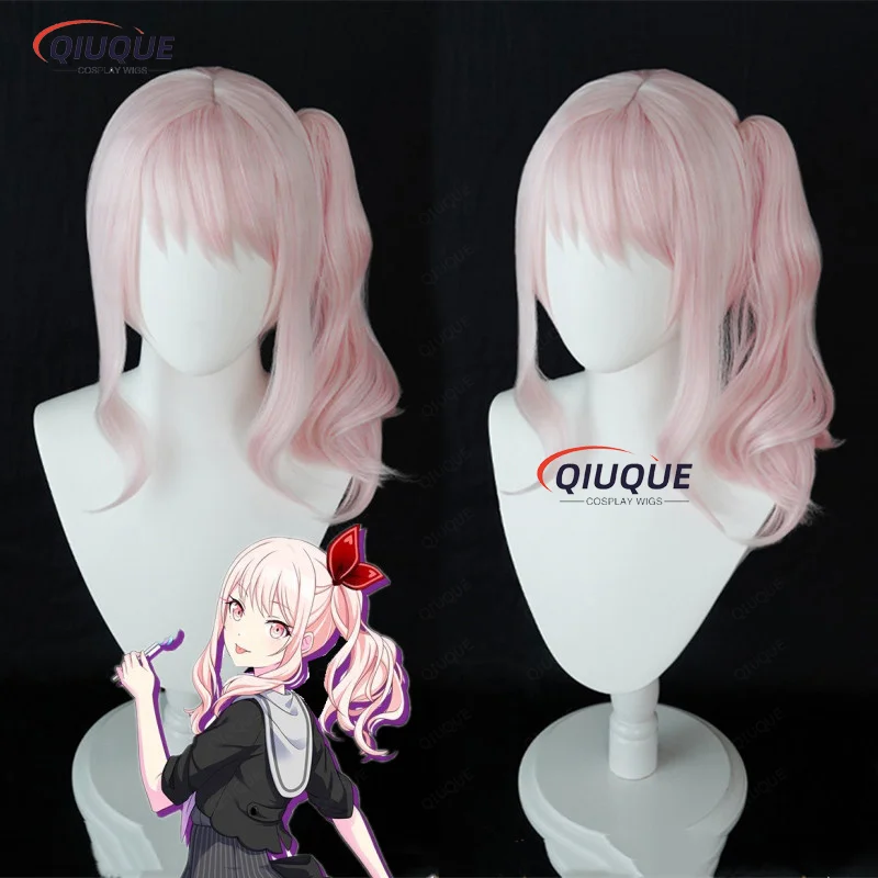 

Akiyama Mizuki Pink 40cm Cosplay Wig Project SEKAI COLORFUL STAGE! Curly Heat Resistant Synthetic Hair Wigs + Wig Cap