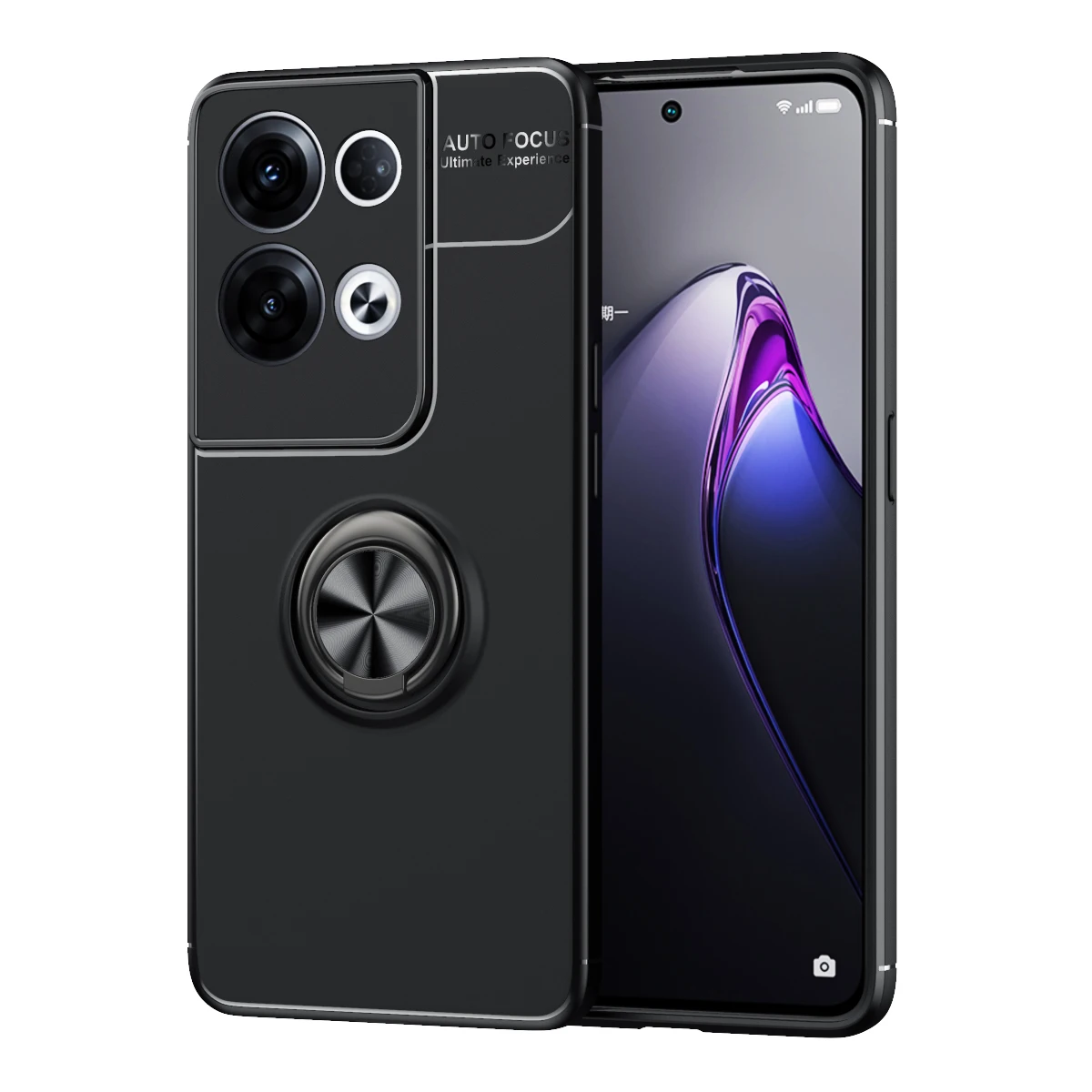 

For OPPO Reno 8 Pro Plus Case Reno8 Pro Plus Cover Metal Ring Stand Shockproof Silicone back Bumper For OPPO Reno 8 Pro Plus 5G