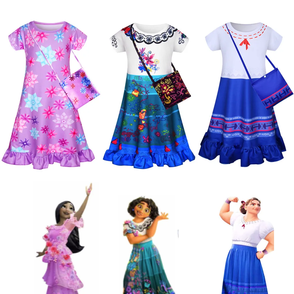 

Kids Dresses for Girl Christmas Outfits Cartoon Cosplay Mirabel Isabela Pepa Dolores Luisa Dress Summer Wedding Party Costume