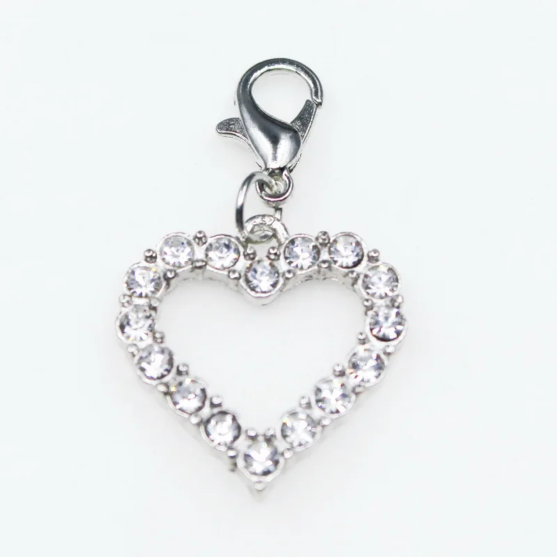 

20pcs Crystal Hearts Mum Sister Always Freedom Dangle Lobster Clasp Hanging Charms DIY Necklace Bracelet Jewelry Accessories