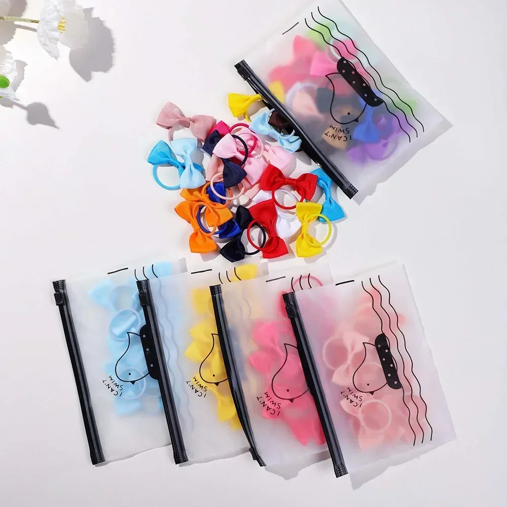 Эластичная повязка для волос с бантом карамельных цветов 10 шт.