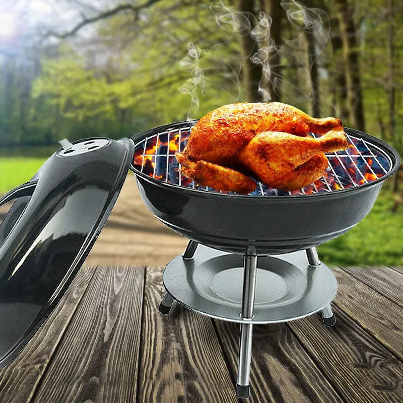 

Outdoor Home Portable BBQ Barbecue Charcoal Grill 14inch Round Shape Suitable for 1-5 People