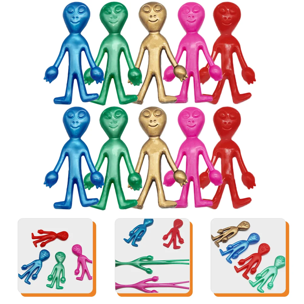 

20 Pcs Elastic Alien Adorable Squeeze Toy Holiday Gift Boys Kids Party Favors Toys Tpr Soft Material Stress Child Stretchy