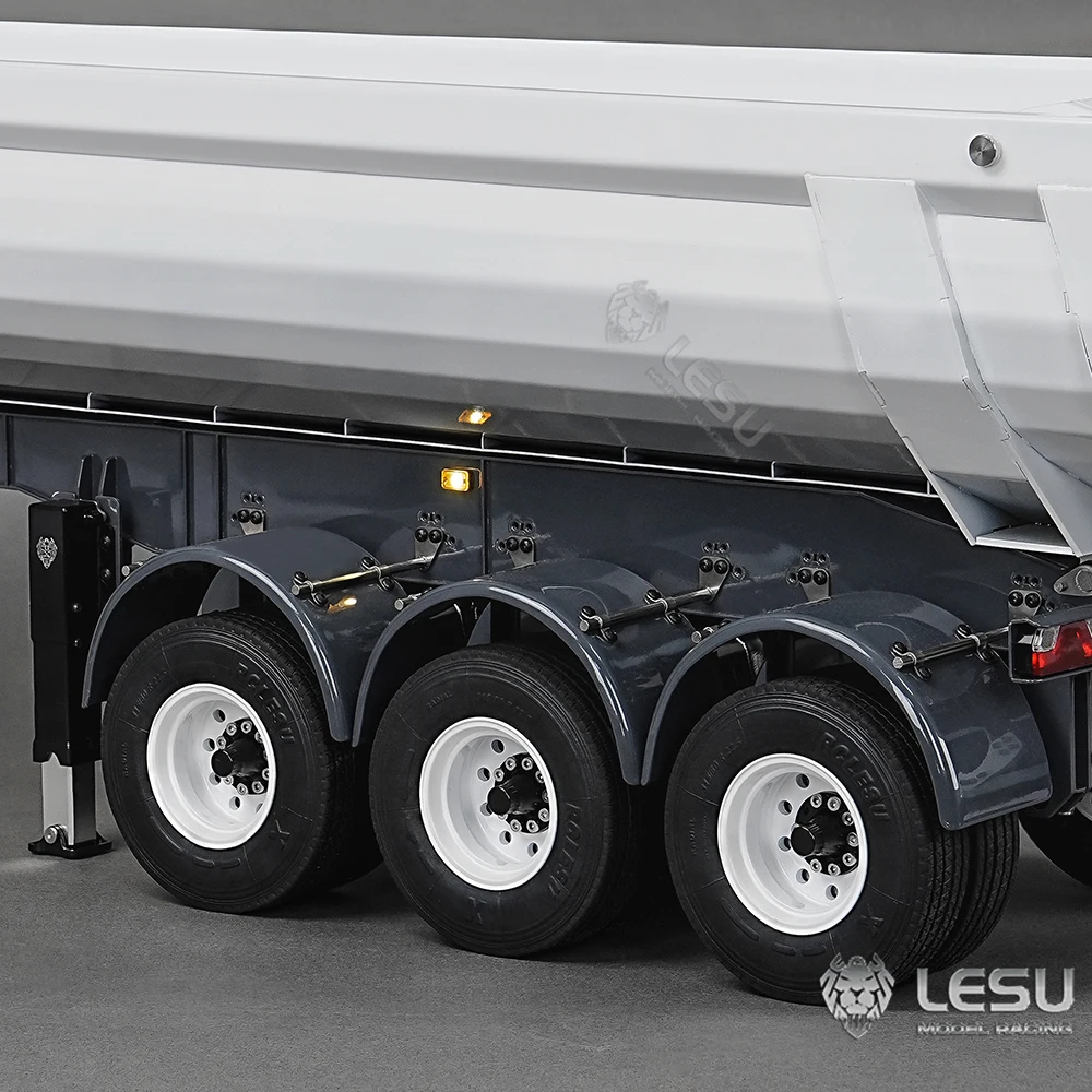 1/14 LESU металлический 3-осевой комплект гидравлического самосвала неокрашенный