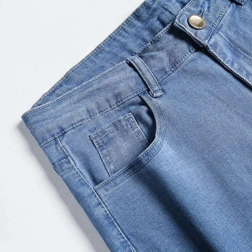 Skinny Jeans Men Casual Streetwear Jogger Pencil Pants Biker Slim Man Fashion Solid Color Four Seasons Denim Trousers