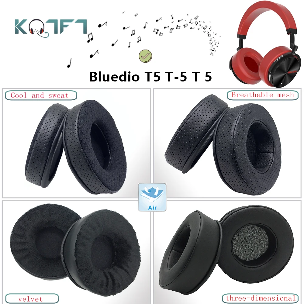 

KQTFT Velvet Replacement EarPads for Bluedio T5 T-5 T 5 Headphones Parts Earmuff Cover Cushion Cups