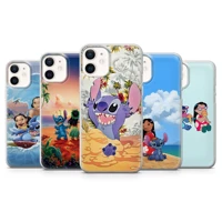 lilo and stitch phone case for iphone 13 12 11 pro max mini xs x xr 8 7 plus 6s 6 se 2020 transparent cover