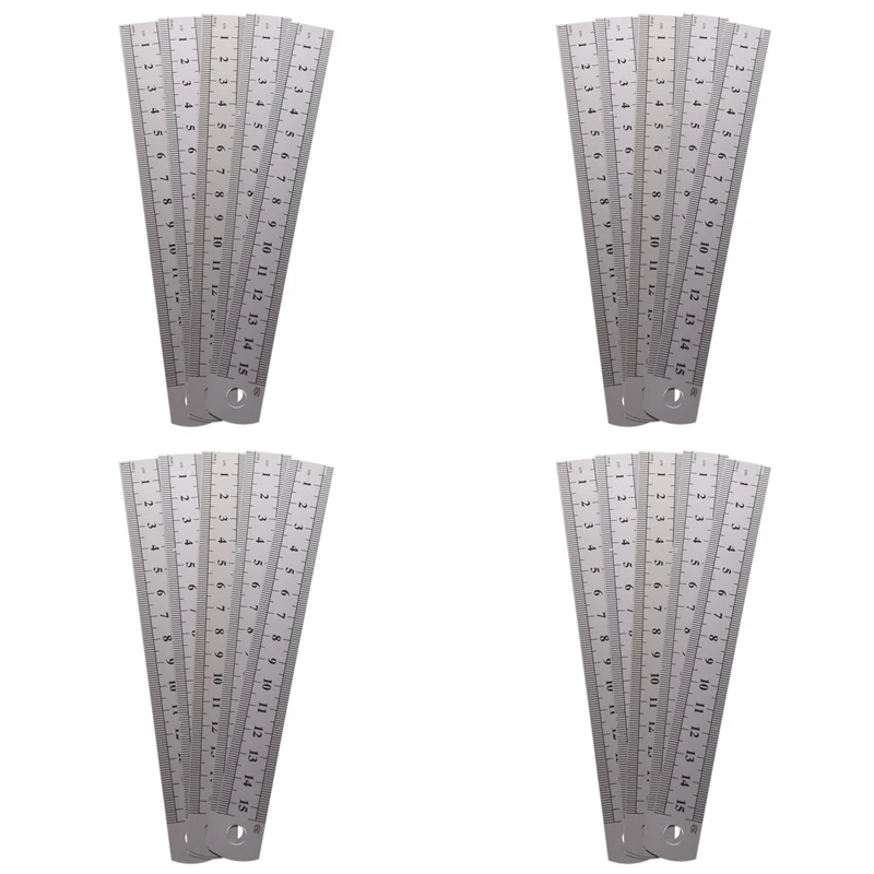 20 шт. двусторонняя линейка из нержавеющей стали 15 см 6 дюймов