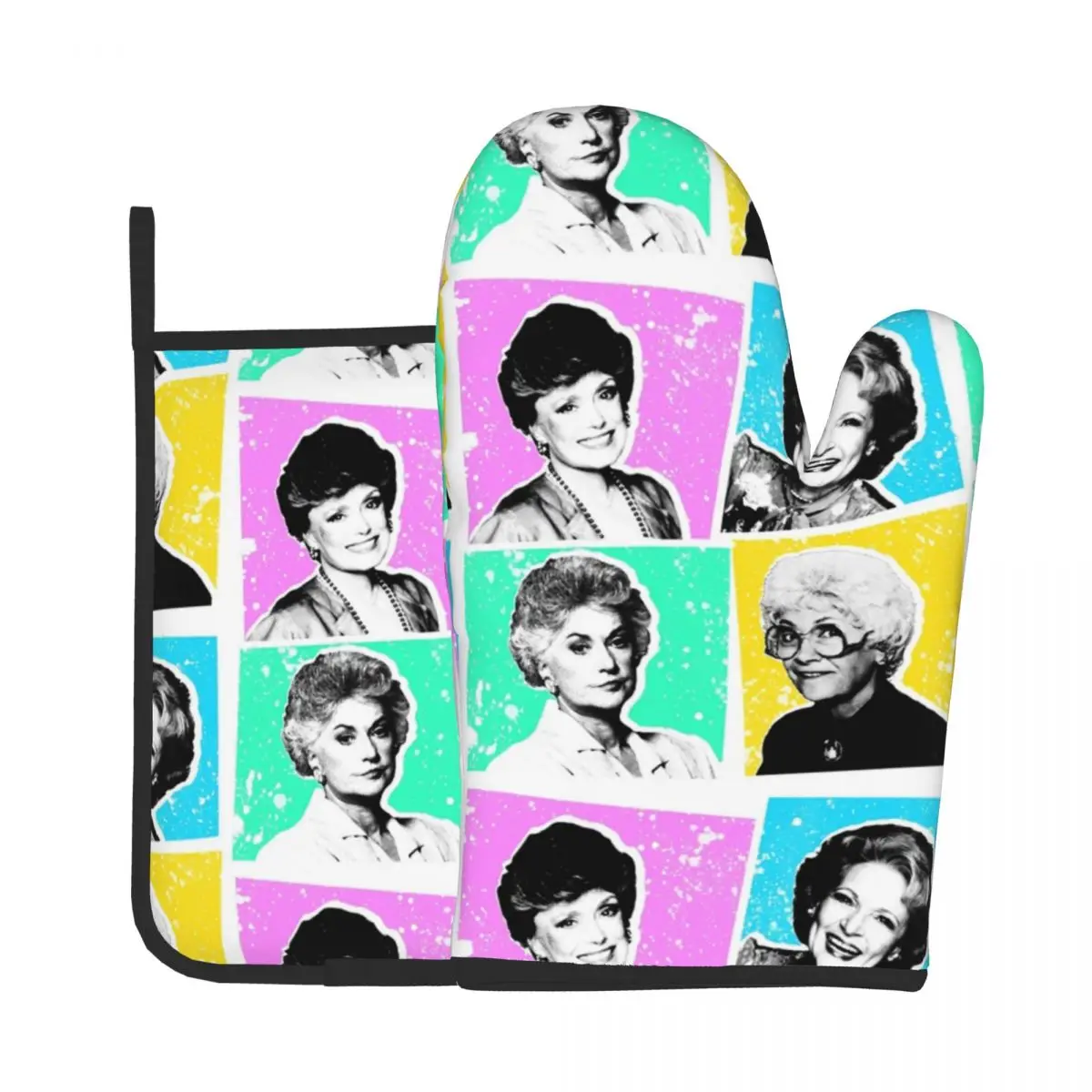 

Golden Girls POP Potholder Kitchen Baking Oven Cooking Gloves Microwave Insulation Pad Oven Mitts Anti-scald Gloves Home Decor