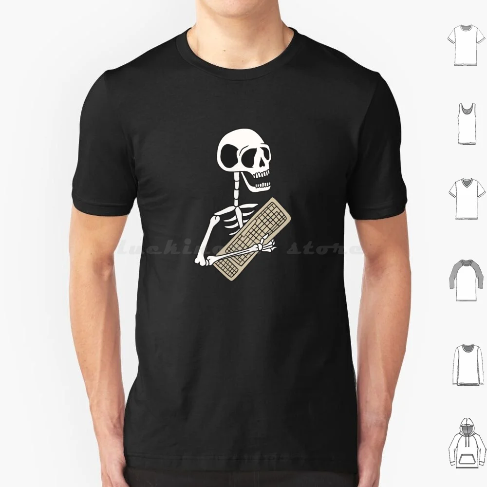 

Футболка с изображением скелета и клавиатуры, 6xl