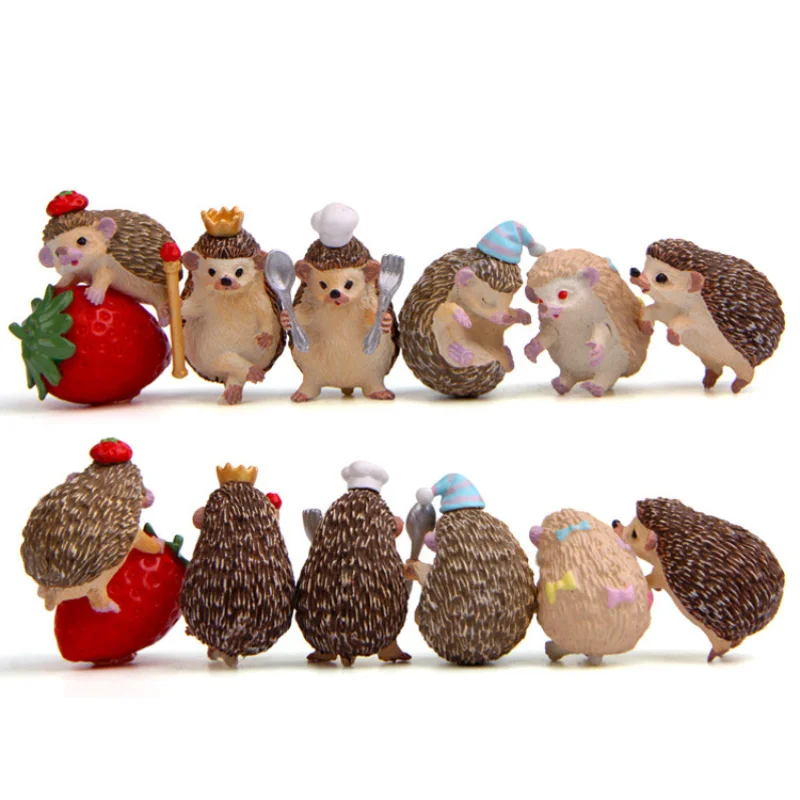 

Super Cute Small Fresh Hedgehog Resin Pastoral Miniature Figurines Decorations Miniature Landscape Decoration Accessories