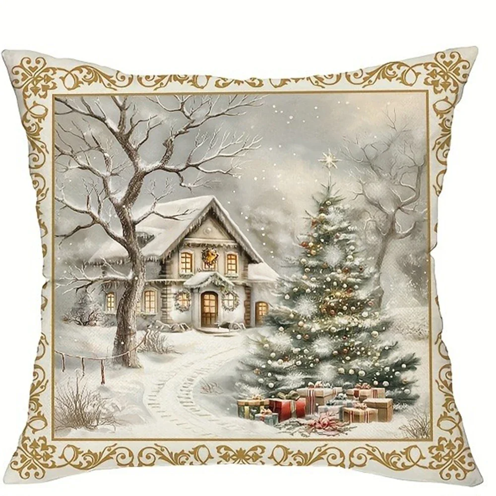 

Рождественское украшение наволочка Новогодний подарок Зимняя рождественская елка Олень Снеговик наволочка домашняя комната диван наволочка