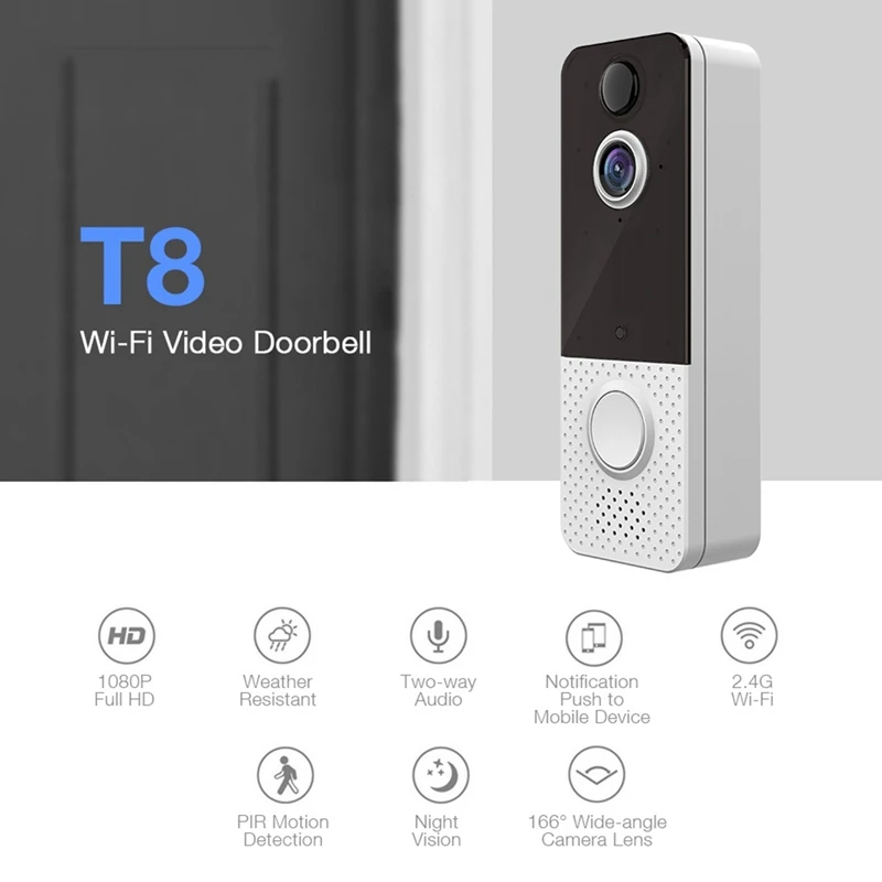 Беспроводной видеодомофон 1080P с сигналом пассивным ИК датчиком движения ночным