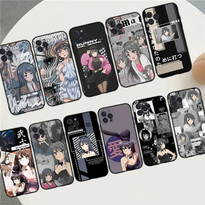 

LVTLV Sakurajima Mai Anime Phone Case For iPhone 14 11 12 13 Mini Pro XS Max Cover 6 7 8 Plus X XR SE 2020 Funda Shell