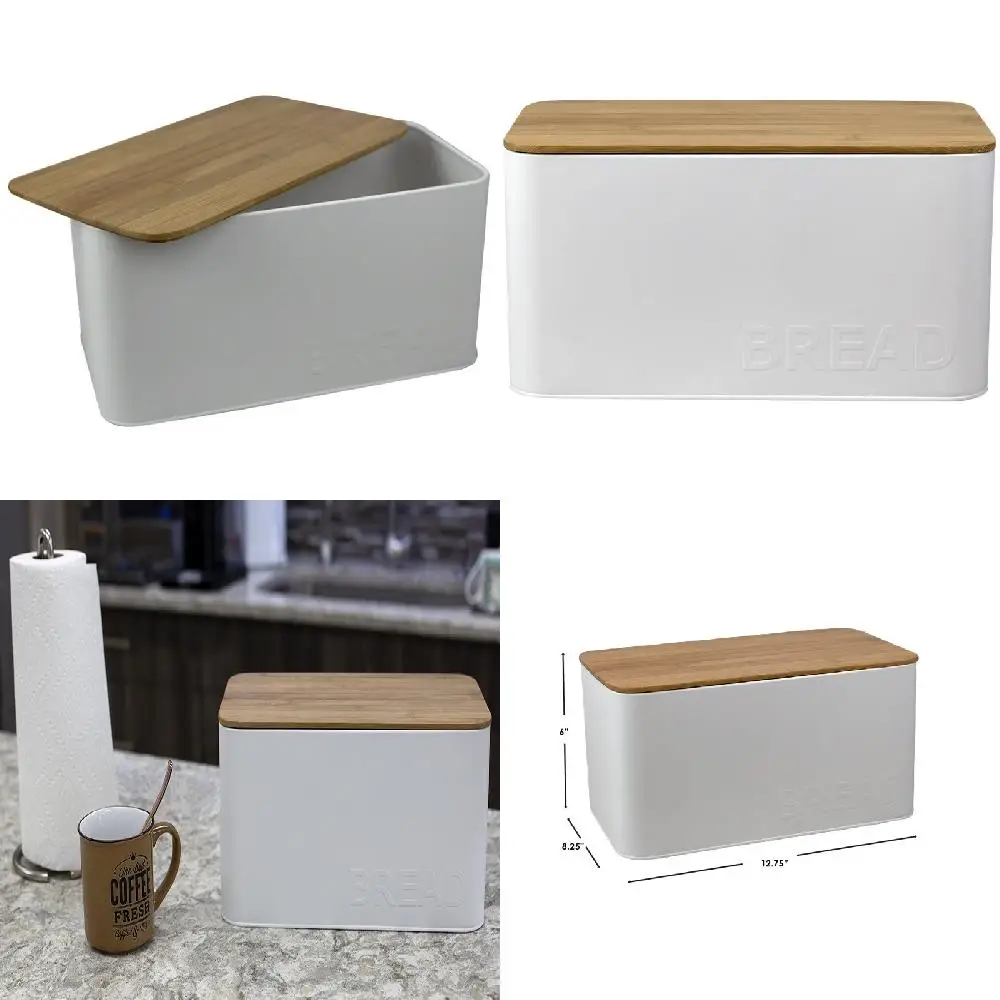 

"Perfect White Bamboo & Wooden Air Vent Cover Bread Box - Ideal Home Decor Accessory"