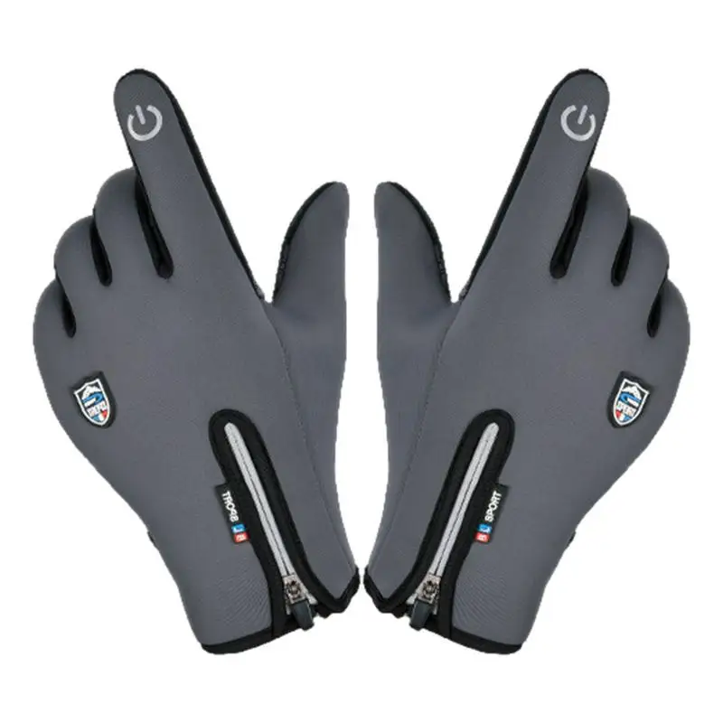 

All Finger Gaming Gloves Zipper Winter Gloves For Men Women Soft Flannel Lining Touch Finger With Dot Silica Gel Palm Non-Slip