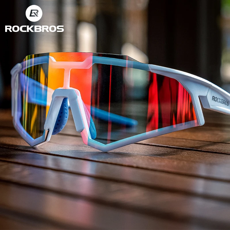 

Rockbros official Cycling Glasses Photochromic Bike Glasses Polarized Sunglasses MTB Cycling Eyewear Protection Goggles