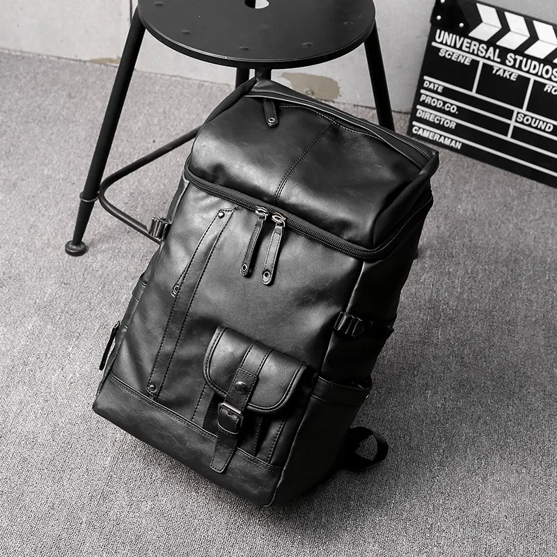 

Рюкзак мужской из мягкой кожи, вместительный дизайнерский ранец с несколькими карманами, модная школьная сумка для подростков и студентов