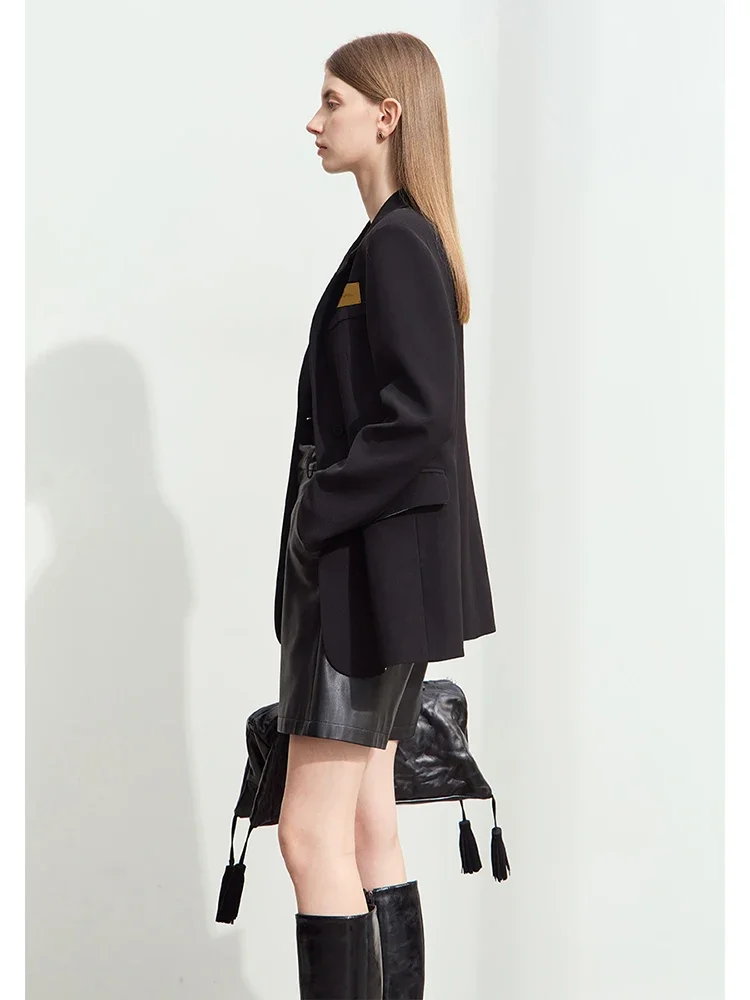 Женские блейзеры Amii в стиле минимализма Новинка осени 2024 модные Базовые куртки