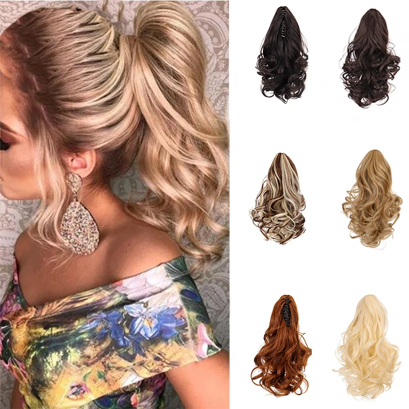 

Wig Short and long ponytail small type corn whisker long curly simulation chemical fiber transparent grab clip big waves