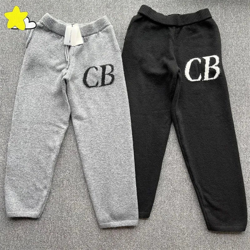 

Брюки Коул CB ЖАККАРДОВЫЕ мужские и женские шерстяные, винтажные трикотажные спортивные штаны, серого и черного цветов, джоггеры