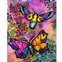 5d diamond painting colorful butterflies and trees full drill by number kits for adults diy diamond set arts craft a0929
