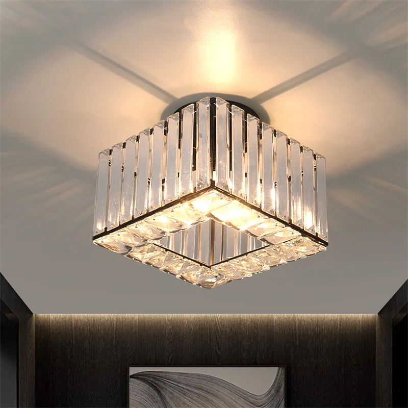 Квадратная Хрустальная подвесная люстра K9 скандинавский комнатный потолочный