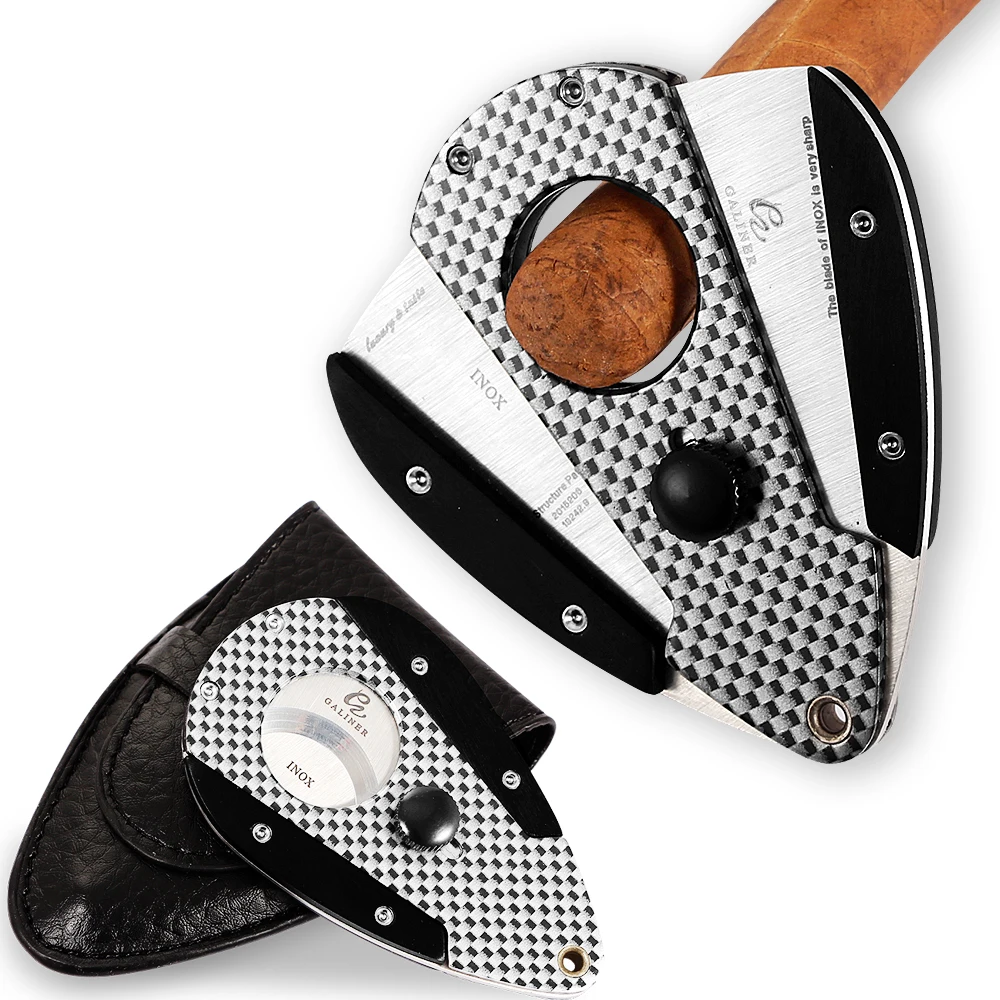 

Galiner Pocket Cigar Cutter Double Blade Guillotine Tobacco Cutting Cigar Scissors Knife Stainless Steel Straight Cut W Gift Box