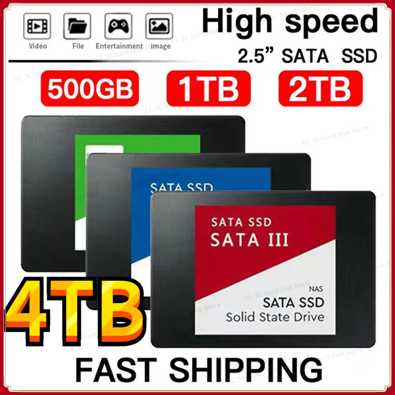 

Fast SSD 2.5Inch 4TB Portable Solid State Disk 500GB 2TB Hard Drives For notebook Desktop multicolor Internal Solid State Drive