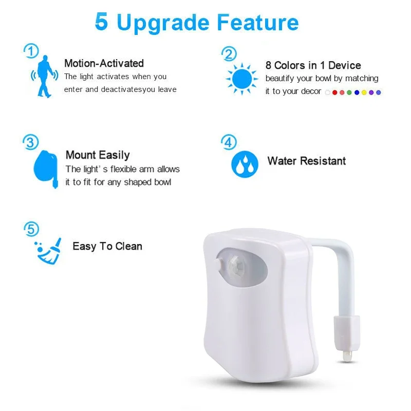 Светодиодный ночник с аккумулятором датчика движения lumineuse туалетная лампа 8