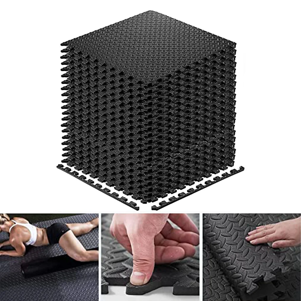 12 Pcs Exercise Mats Foam Mats Gym Flooring Mat Cover Interlocking Foam Mats with EVA Foam Floor Tiles for Home Gym,30*30cm