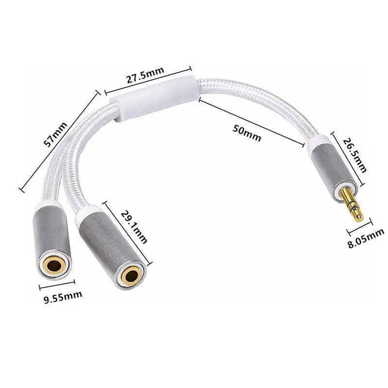 Позолоченная металлическая оболочка хлопковая сетка DC3.5 мм 3-полюсный аудио