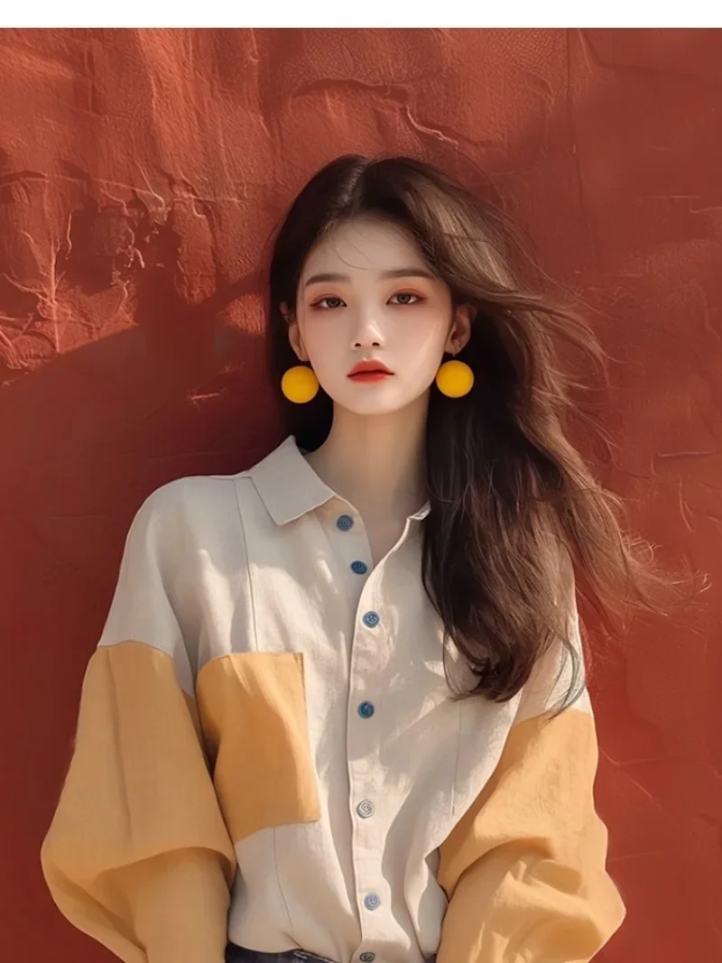 Шифоновая винтажная женская рубашка