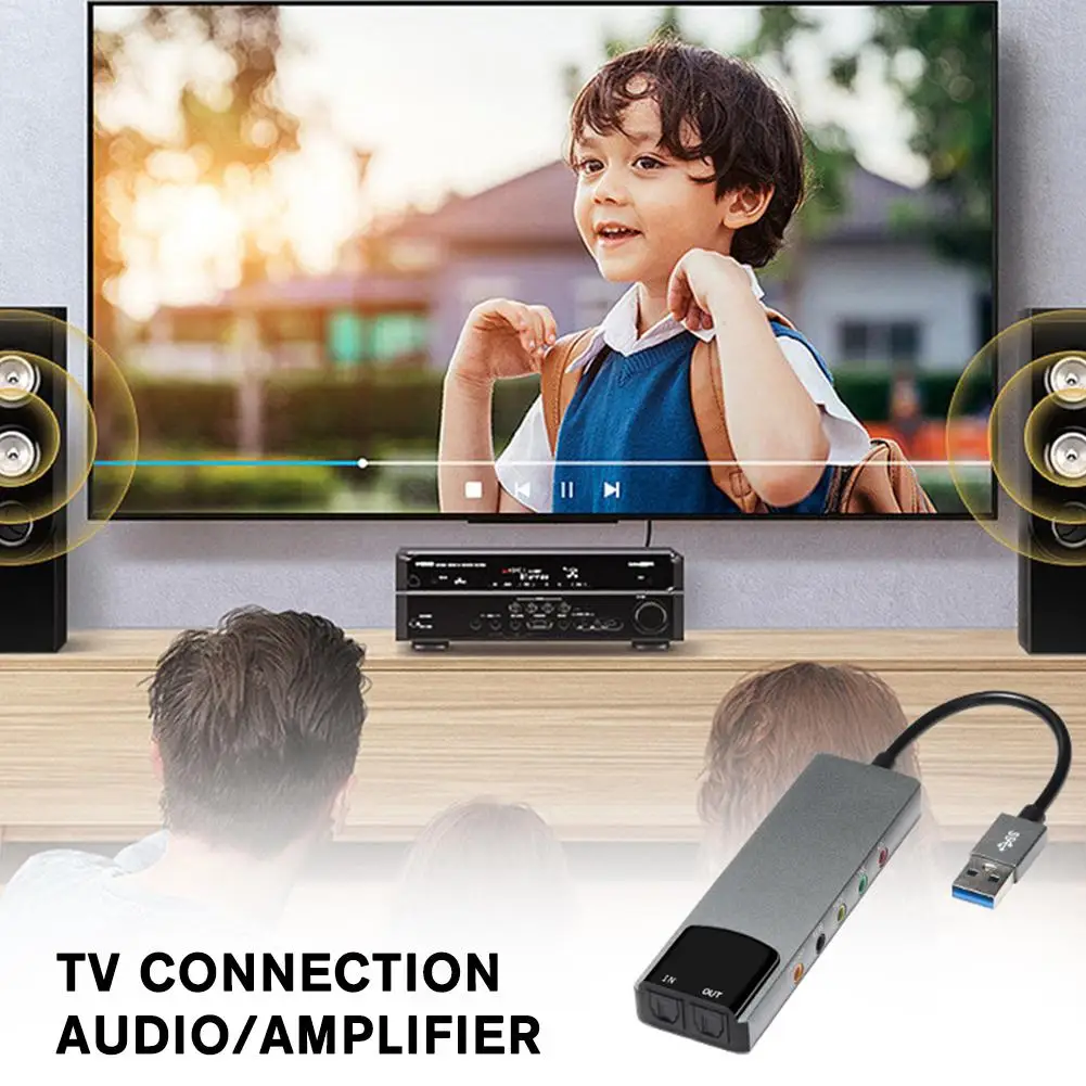 

USB Sound Card External Audio Converter AC-3 DTS Headphone Adapter Soundcard 7.1 5.1 Channel For Laptop Desktop P9Z0