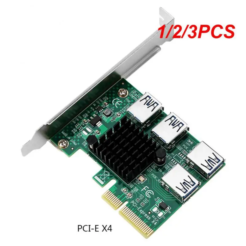 

1/2/3PCS to 4 Ports SATA 3.0 III 6Gbps Expansion Adapter PCI-e PCI Express x1 Controller Board Expansion Card Support
