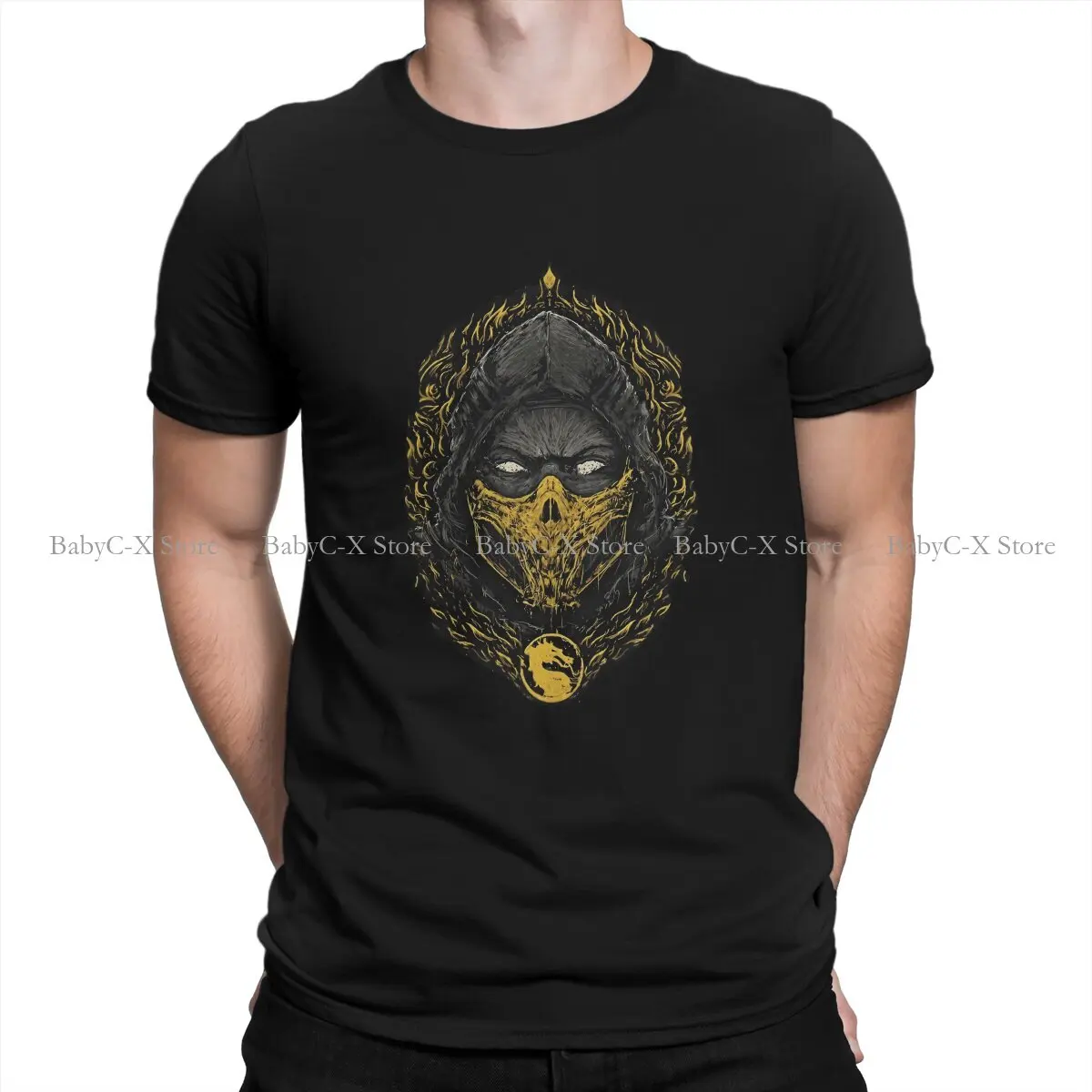 Face O Neck TShirt Mortal Kombat MK Midway Game Classic T Shirt Men Tops Fashion