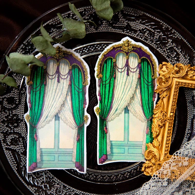 12 листов наклейка рамка занавеска на окна коллаж DIY ручное украшение занавески