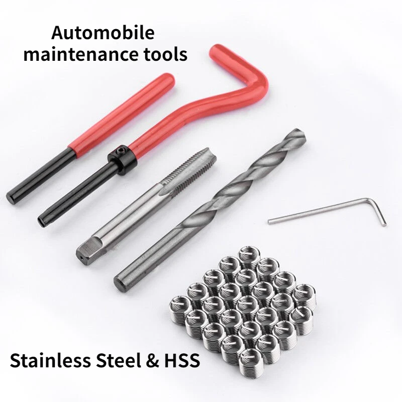 Stainless Steel Professional Thread Repair Kit - 30pcs Drill Thread Restorer Kit for Restoring External or Internal Screw Holes