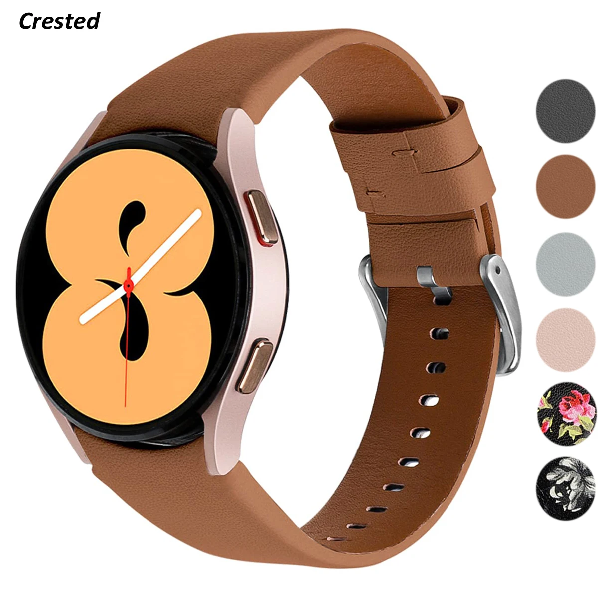 

Ремешок из натуральной кожи для Samsung Galaxy Watch 4 classic, кожаный браслет без зазора для Galaxy Watch 4, 46 мм 42 мм 44 мм 40 мм