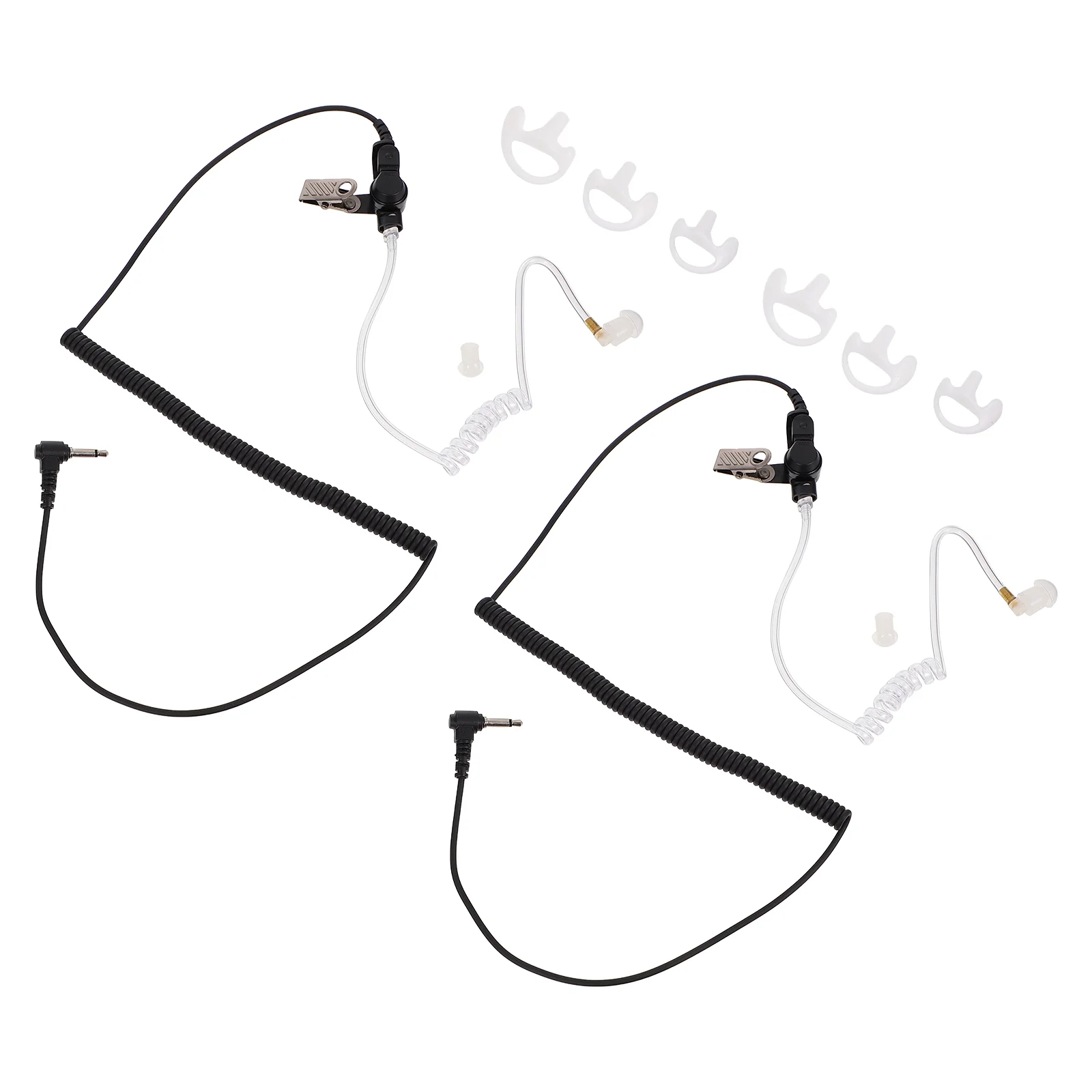 Acoustic Earpiecetalkie Headset Earphones Replacementsclear Coiled Tubes Wired Coil Single Listening Portable Headphonesheadsets