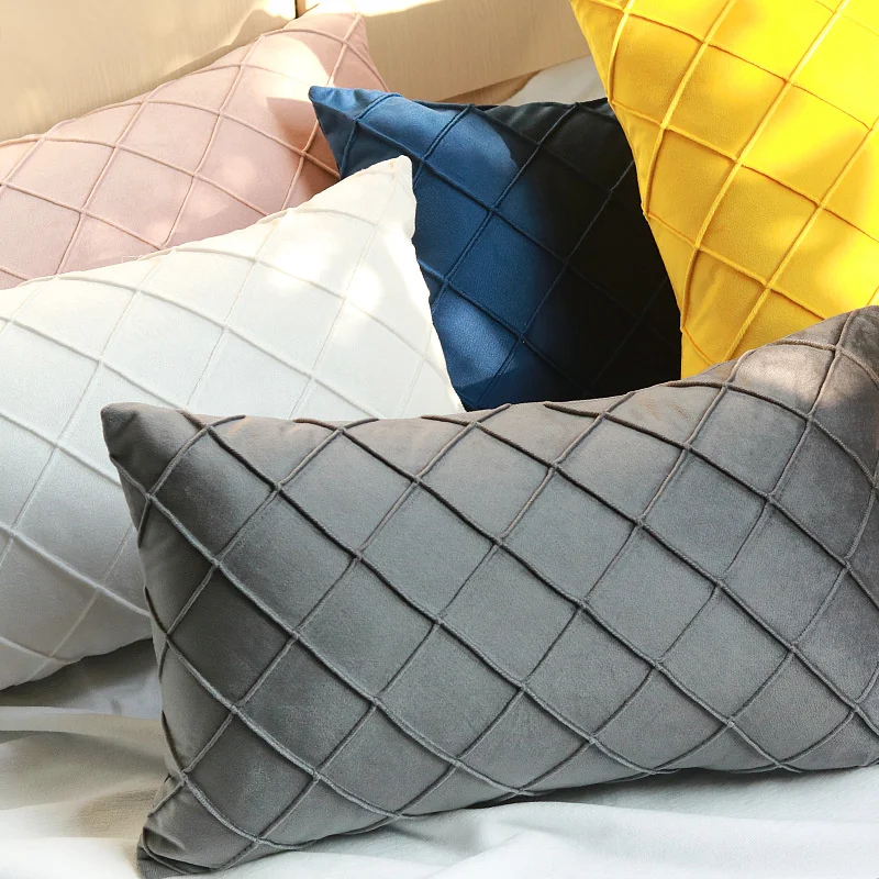 

Design Pleated Velvet Cushion Cover 45x45cm 30x50cm Decorative Sofa Pillow Cover Pillowcase Solid Luxury Pattern Cushion Covers