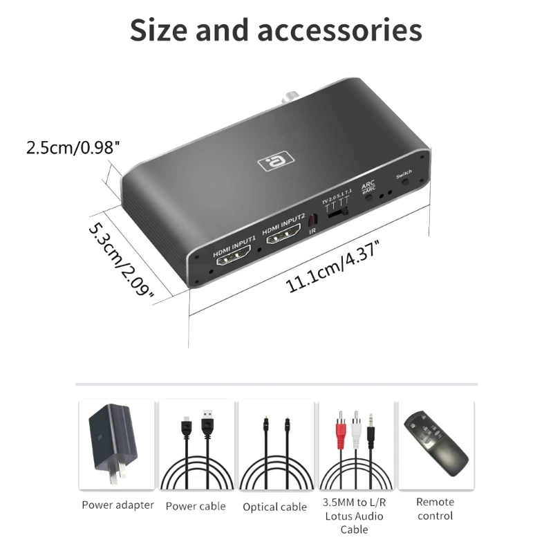 HDMI-совместимый коммутатор с eARC для 5.1CH AT3 DTS Audio Splitter AUX Coaxial DAC Extractor to Amplifier & Speaker (art.: 3920c2d03be83) - 3920c2d03be83