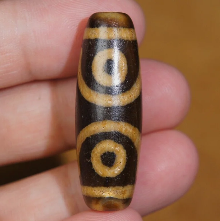 Древние тибетские бусины Дзи старый агат 3 глаза тотем-амулет кулон GZI 39 × 13 мм