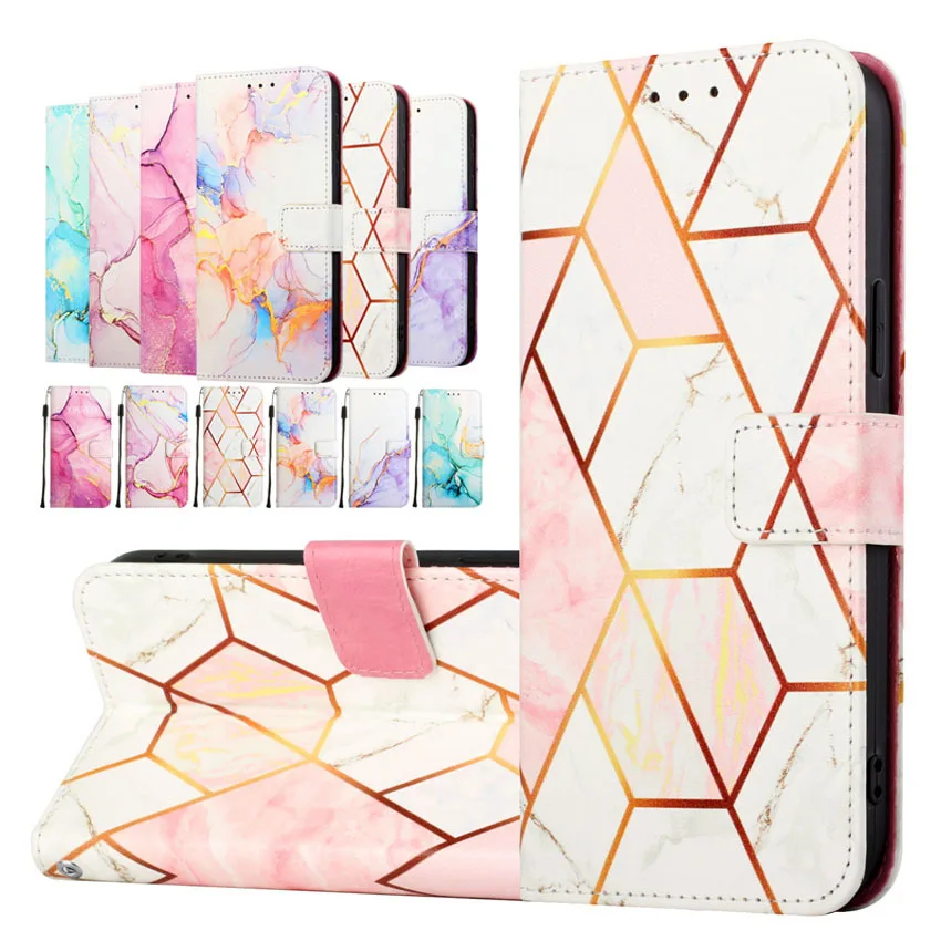 

Кожаный чехол-книжка с мраморным рисунком для iphone 14 13 12 11 Pro Max X XR 7 8 Plus SE 2020 2022 XSMax, чехол-кошелек для карт