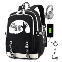 the walking dead backpack for men daypack women laptop multifunctional waterproof rucksack usb charging student school bag