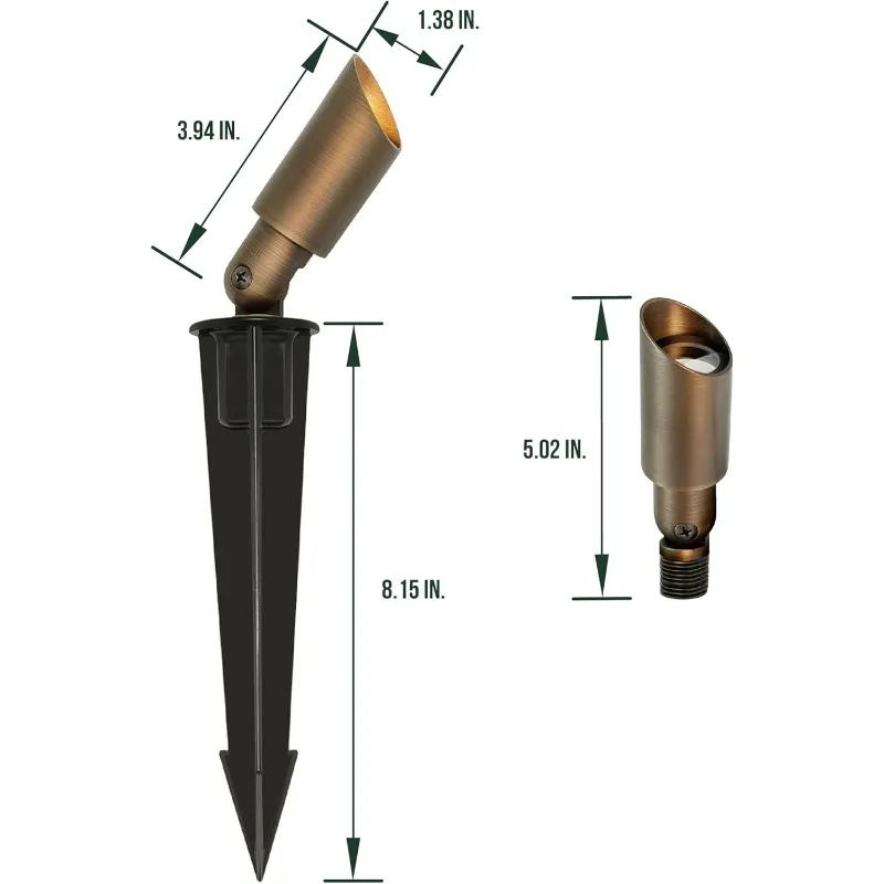 GKOLED Латунный ландшафтный прожектор мини-размера низкое напряжение 12 В