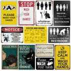 Вымойте руки, ванной комнаты, ванной комнаты, украшение стены, Стирайте руки, украшение для дома, металлический знак, 8x12 дюймов